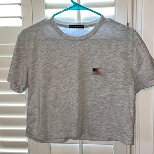 Brandy Melville Grey Cropped Tee